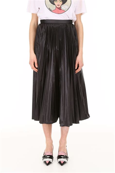 prada satin wrap skirt|prada nylon pleated top.